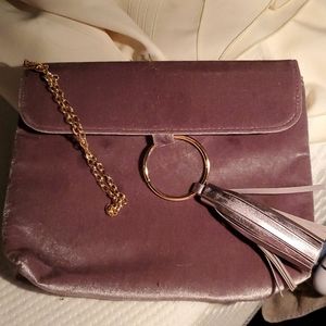 Lavender velvet clutch